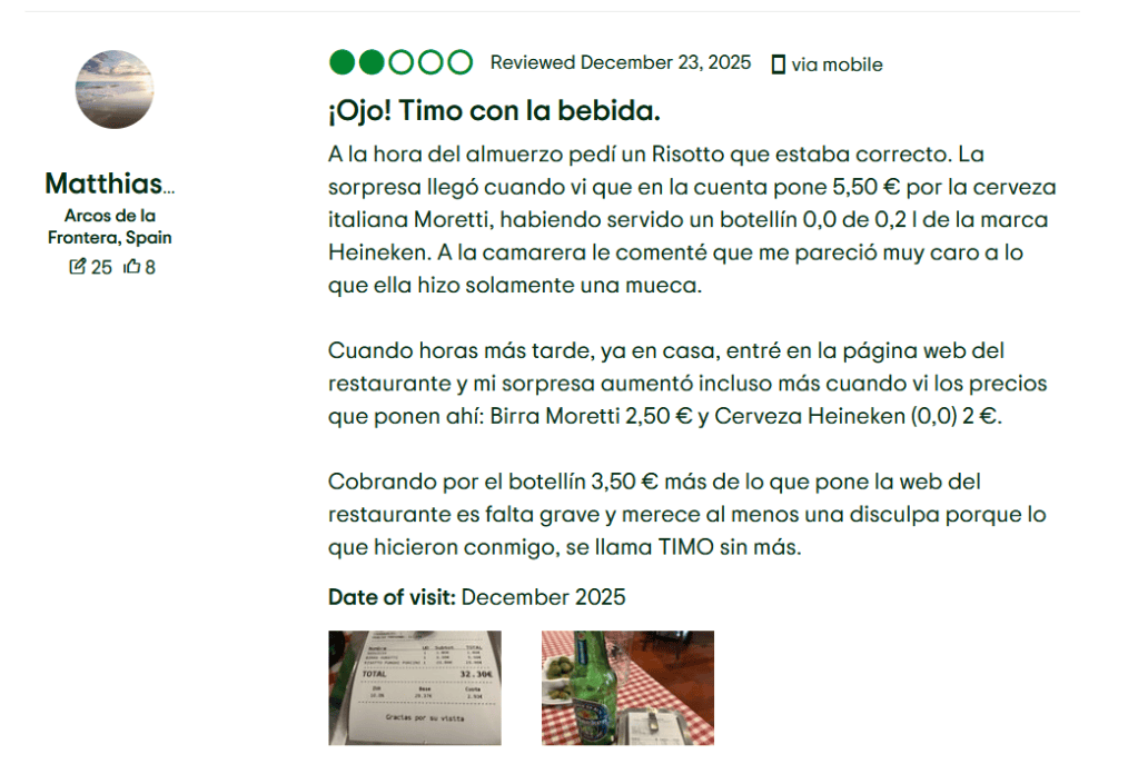 Arcos de la Frontera, Spain258 – Watch out! Scam with&nbsp;drinking